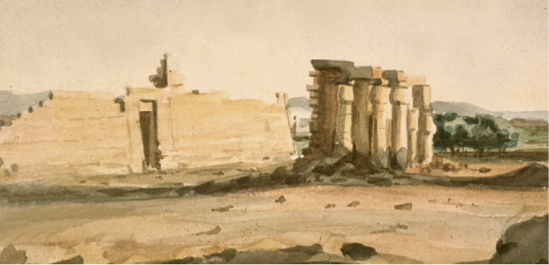 Aquarelle de Nestor L'Hôte (1829).