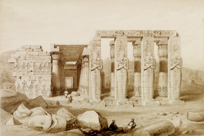 Le Memnonium, d'après George Barnard (1830). 