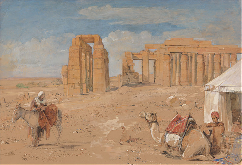 John Frederick Lewis -  Le Ramesseum entre 1841et 1851