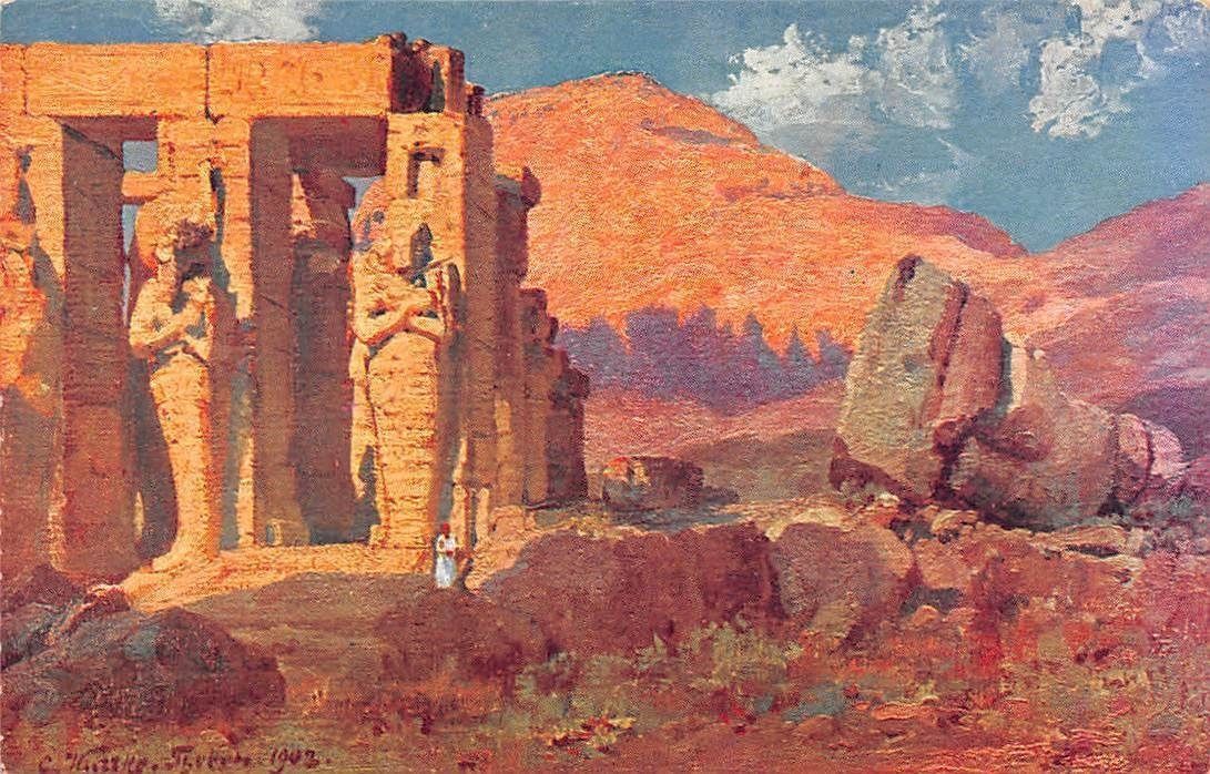 Le Ramesseum, carte postale, 1903. 
