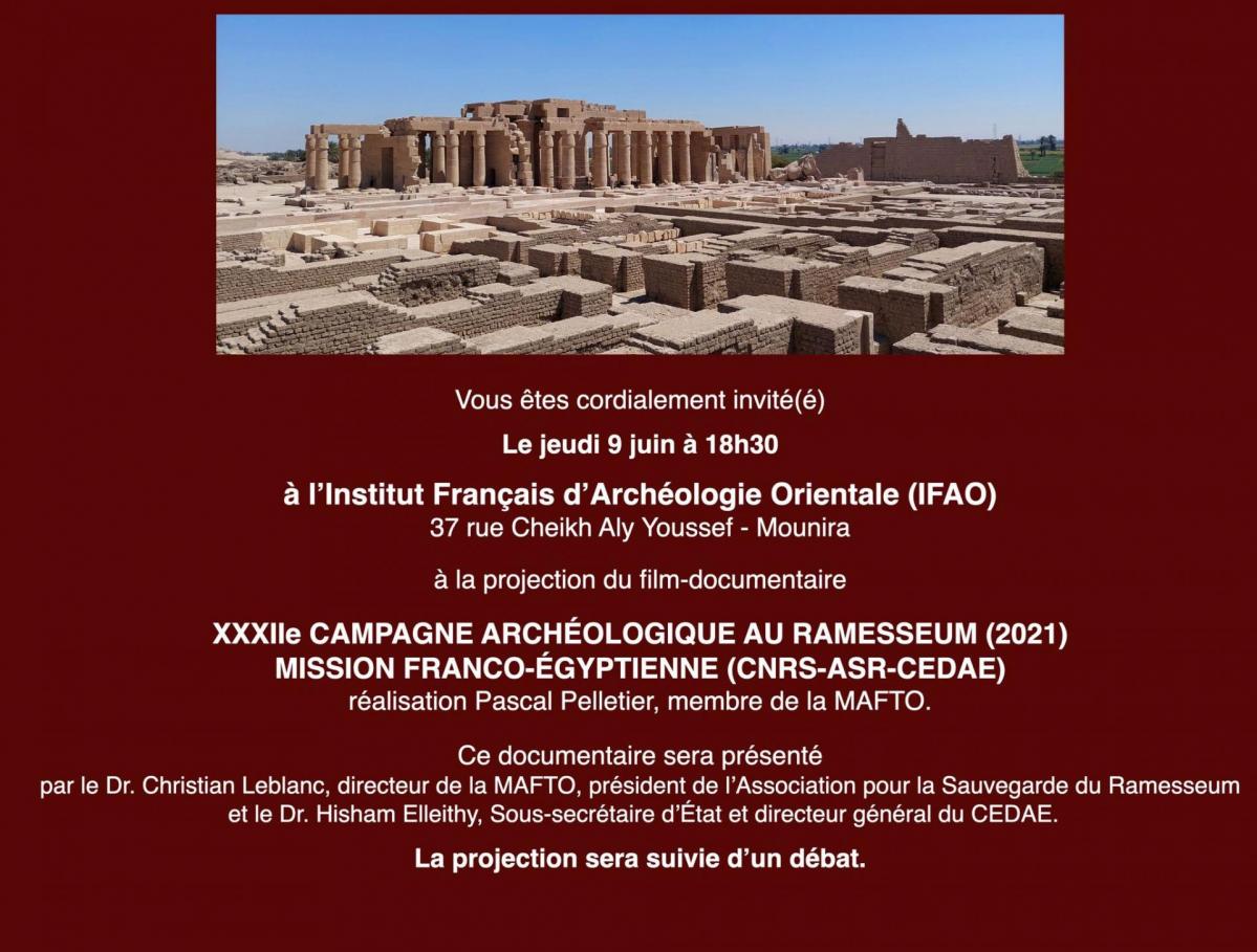 Projection IFAO Ramesseum 2021