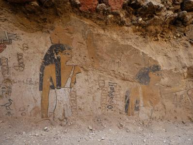 Une peinture sur limon de la tombe de Sehetepibrê